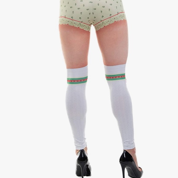 Faux Real Womens Ladies photorealistic Oktoberfest Lederhosen Leggings - medium - Picture 2 of 6